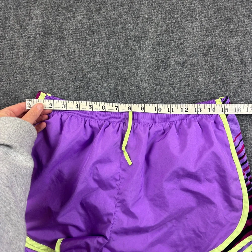 NIKE Women’s Purple/Lime Green Athletic Lined Running Shorts Dri-fit size: Large